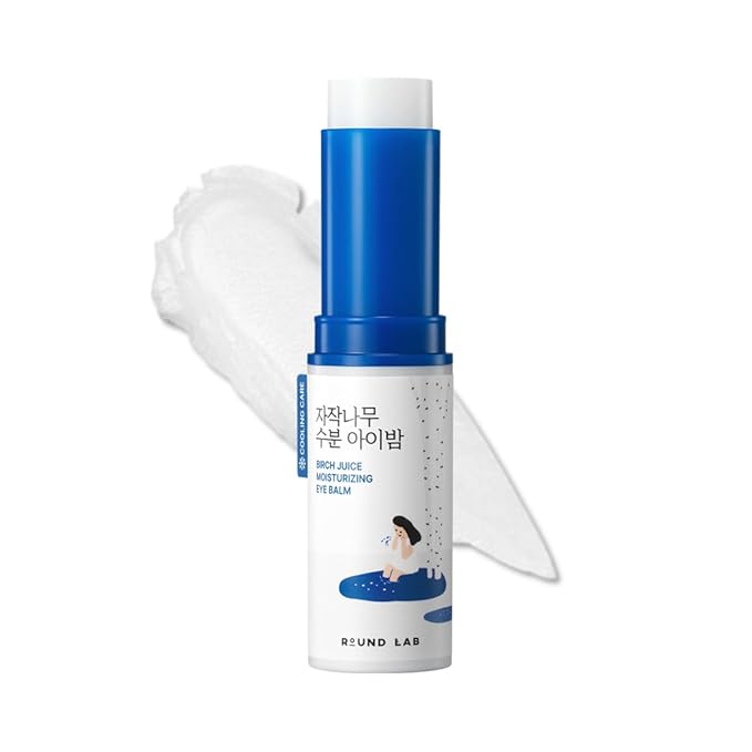 ROUND LAB Birch Juice Moisturizing Glow Eye Balm Stick 0.35 oz– Hydrating Multi Balm for Dark Circles, Puffiness | Anti Wrinkles | On the Go Anti-Aging Care | Korean Skincare