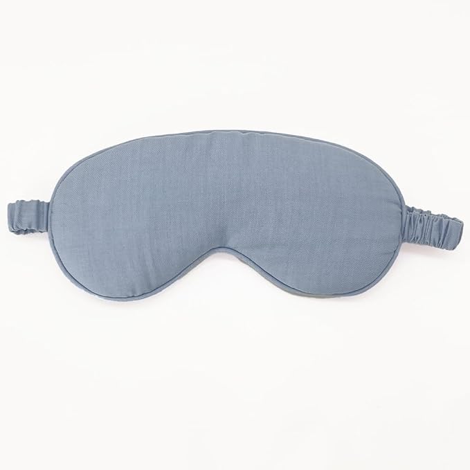 Linen Eye Mask for Girls,Travel Breathable Sleep Mask,Adjustable Strap, Hypoallergenic, Cooling with Travel Bag Gift Package(Sky Blue)