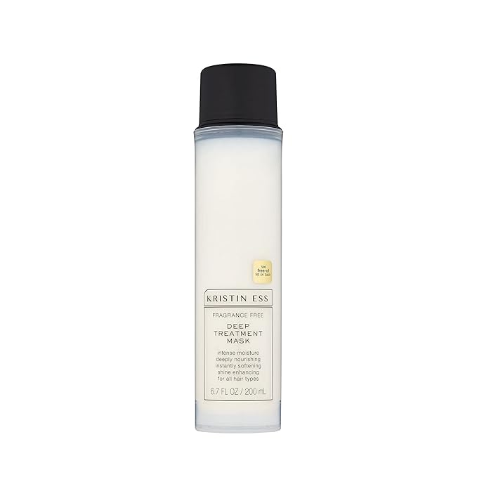 Kristin Ess Hair Fragrance Free Deep Conditioning Treatment Mask for Dry Damaged Hair, Moisturizing + Nourishing, Softens Hair, Shine Enhancing, Vegan, Silicone Free, Color + Keratin Safe, 6.7 fl oz