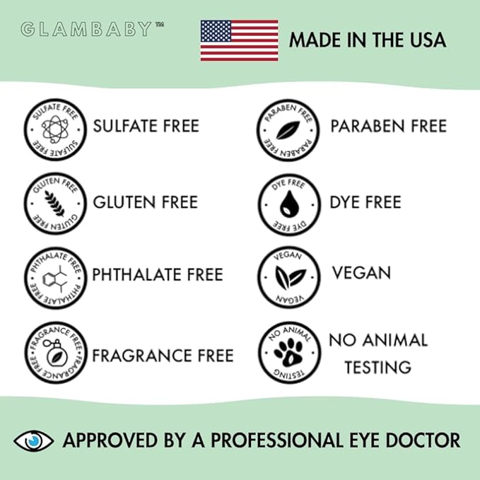 GlamBaby Eye Boogies Stye Eye Treatment | Sting-Free & Wipe-Free | Hypochlorous Eyelid Cleanser & Pink Eye Drops | Provides Allergy Conjunctivitis & Blepharitis Relief | Baby Eye Drops Spray (2 Pack)