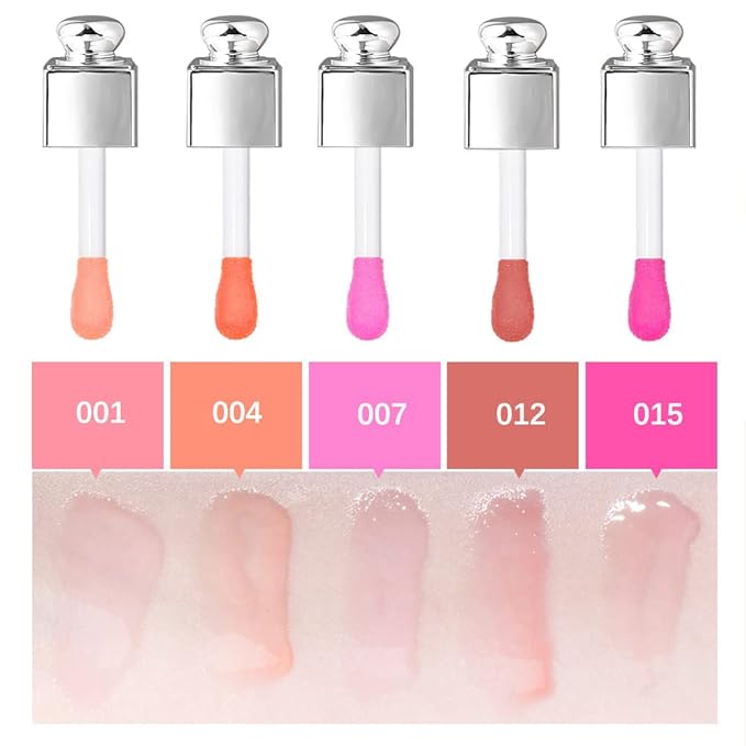 GECOMO Moisturizing Lip Oil,No-Sticky Lip Gloss Lip Balm Lip Care,Fruit Flavoured Lip Oil For Dry Lip's Moisturizing Hydrating And Nourishing (007#RASPBERRY) 0.2 OZ