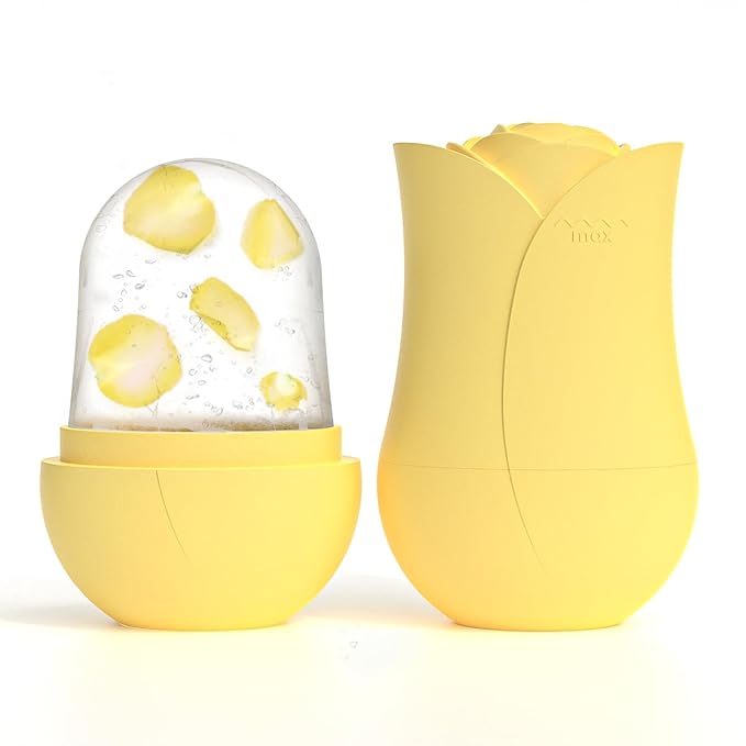 Ice Roller For Face,Cryo Cube Ice Roller For Facial And Eye,Skincare Tools,For Relieving Facial Edema, Shrinking Pores, And Lifting And Firming The Skin (Yellow)