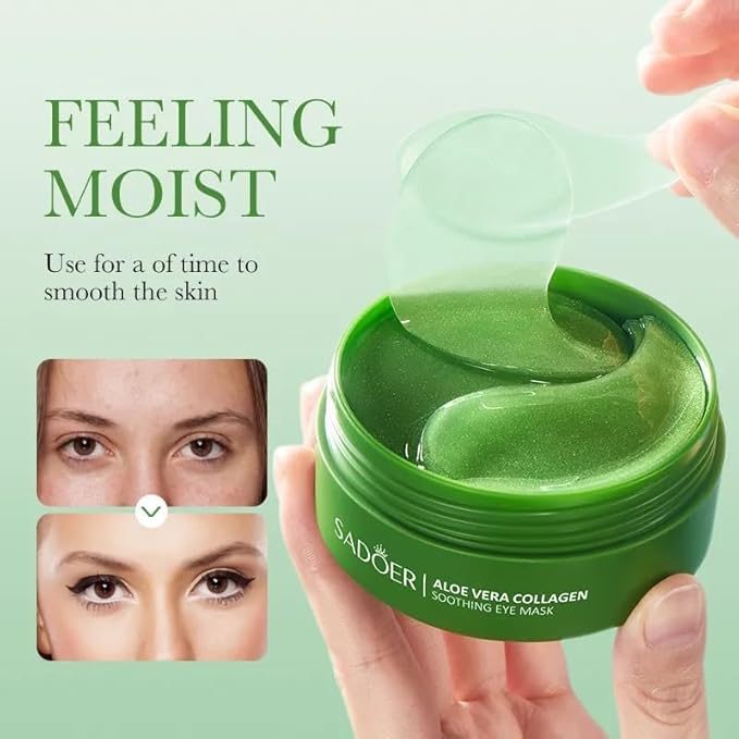 Aloe Vera Eye Masks, Under Eye Patches for Dark Circles and Puffiness 60PCS, Anti-Aging Eye Patch Treatment Masks, Hydrating Eye Mask Skincare, Eye Gel Pads for Eye