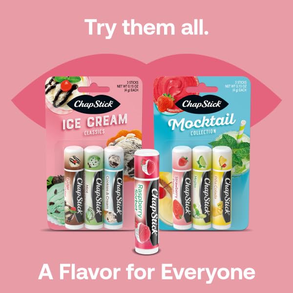ChapStick Bulk Lip Balm Raspberry Sorbet, Lip Care Tubes, 0.15 oz, 144 ct case