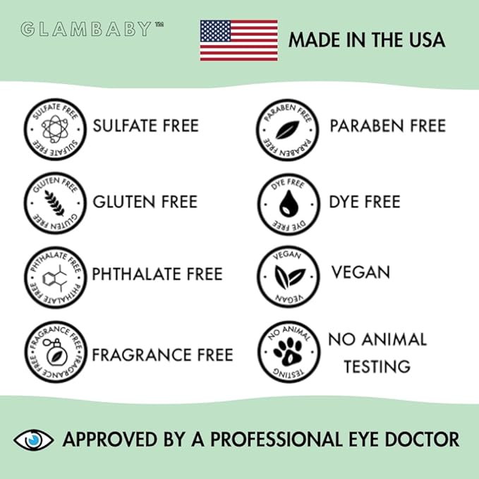 GlamBaby Eye Care - Eye Boogies™ Eyelid Cleaning Spray | Non-Toxic, Sting-Free & Wipe-Free Formula | Kids' Eyes Clean | Kids Eye Drops Sprayer | Baby Eye Drops Spray | Child Eyelid Cleanser (1 Pack)