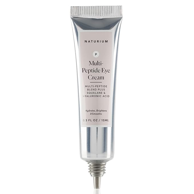 Naturium Multi-Peptide Eye Cream, Smoothing & Anti-Aging Skincare, with Squalene & Hyaluronic Acid, 0.5 oz