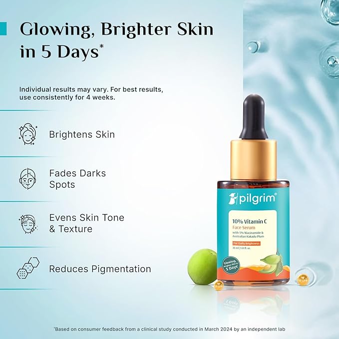 10% Vitamin C Face Serum | Anti Aging Facial Serum with 5% Niacinamide & Kakadu Plum | Reduces Fine Lines, Smooths Skin Texture & Improves Radiance | 1.01 Fl Oz (30ml)