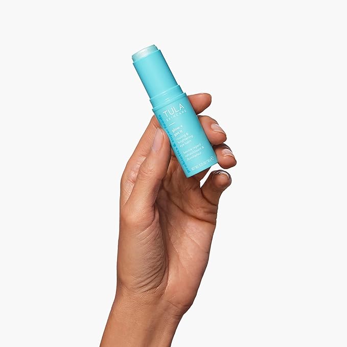 TULA Skin Care Drenched in Hydration - 24-7 Moisture Day & Night Peptide Lip Mask 0.28oz & Glow + Get It Cooling & Brightening Eye Balm 0.35 oz, Full-Size, 2 Piece Duo