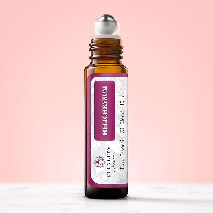 Vitality Extracts Helichrysum Essential Oil - 10ml Roll-On, Helichrysum Gymnocephalum, Coconut Oil, Skin Care, Happy, Stress Relief, Aches Relief