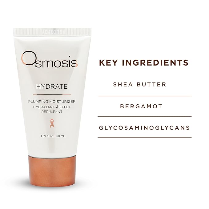 OSMOSIS Facial Moisturizer and Serum Kit, HYDRATE (1.69oz) Plumping Facial Moisturizer with Shea Butter, RESCUE (1oz) Epidermal Repair Facial Serum Calms Skin