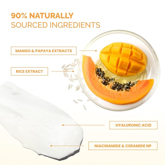 PLANTIFIQUE Korean Cleansing Balm Makeup Remover with Papaya Extracts, Hyaluronic Acid, and Ceramide - Nourishing Melting Cleanser for All Skin Types, 1.41 oz / 40 g