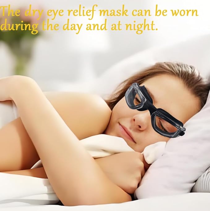 Dry Eye Relief Glasses with Hydrating Chamber Design and Air Circulation Holes,Silicone Hydrating Dry Eye Masks,Moisture Eye Mask for Sleeping
