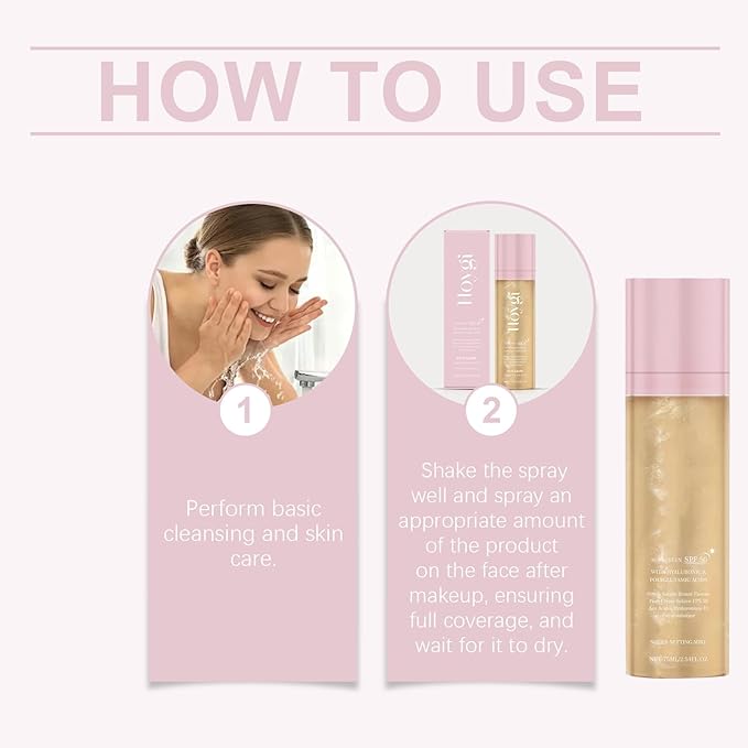 Sheer Setting Mist Sunscreen SPF 50 for Face & Body | Water-Resistant Shimmering Oil Spray | Hydrating Non-Greasy Glow Finish | Oil Control & Long Lasting(75ml)