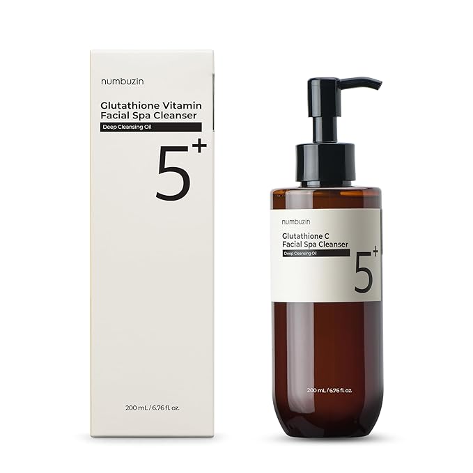 numbuzin No.5 Cleansing Oil | Glutathione C Facial Spa Cleanser | Oil Cleanser for Face | Glutathione, Vitamin C, Niacinamide | Aromatherapy, Uneven Skin Tone | 6.76 fl. oz.