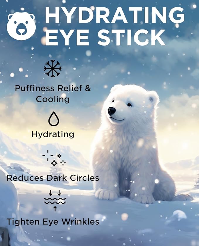 THESAEM Iceland Hydrating & Collagen Eye Stick 2 Pack - Cooling & Anti-Wrinkle Balm for Dark Circles and Puffiness – Under Eye Treatment - Reduce Wrinkles and Moisturizing - Duo Set