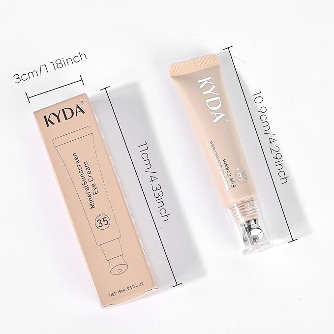 Mineral Sunscreen Eye Cream, 3-in-1 Anti-Aging Sunscreen Under Eye Treatment Cream, SPF 35, Mineral Concealer for Smooth Eyelines Cover Dark Circles, 03