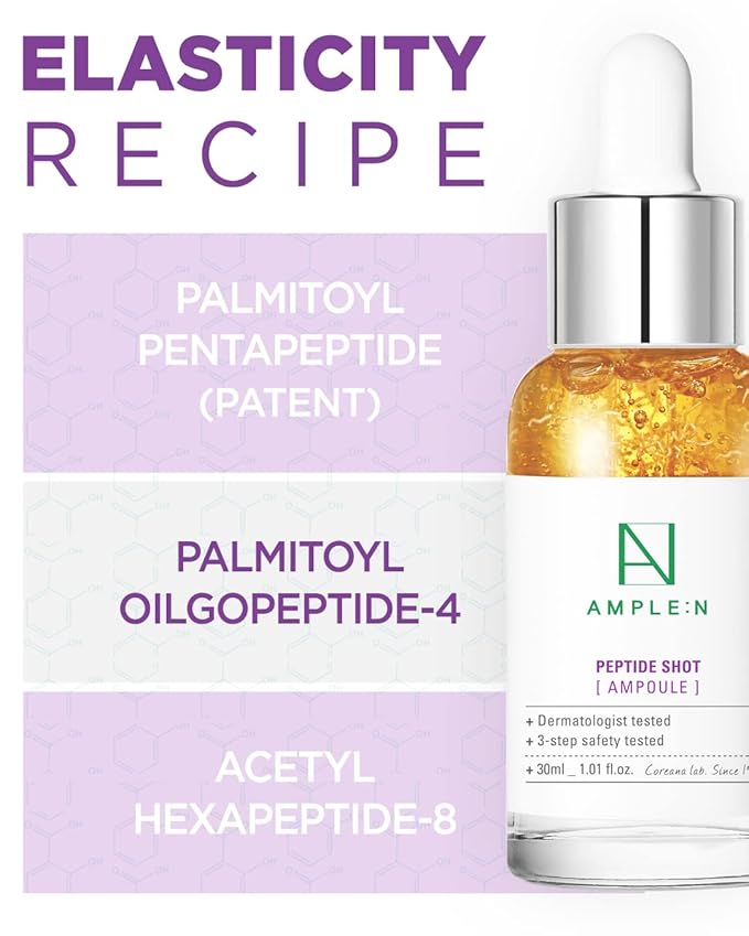 CORÉANA AMPLE:N Peptide Shot Serum, 1.01 fl. Oz + Purifying Shot Toner, 20.3 fl.oz. Bundle