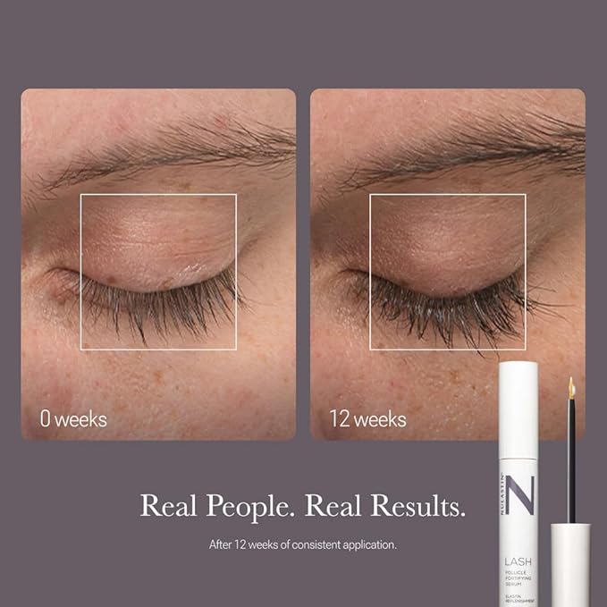 NULASTIN Eyelash Serum & Brow Serum - Lash & Brow Dual System - Eyebrow & Eyelash Enhancing Serums with Keratin & Peptides for Fuller Looking Lashes & Brows (2 Count, 0.1 Fl Oz Each)