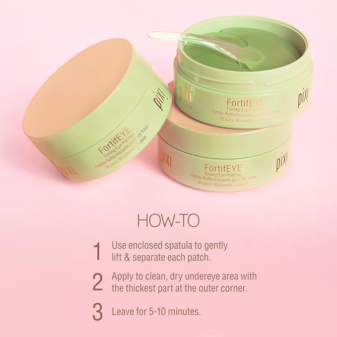 Pixi FortifEYE Firming Hydrogel Under-Eye Patches, Collagen to Energize & Tone Eye Area, 30 Pairs / 60 Patches