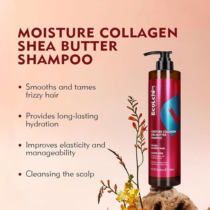 Ecolchi Hair Mask Argan Oil Shampoo and Conditioner Set Conditioning Moisture Collagen Deep Repair Hair Treatment Shampoo Conditioner Set for Dry and Damaged All Hair Types 550+60+2X750ml