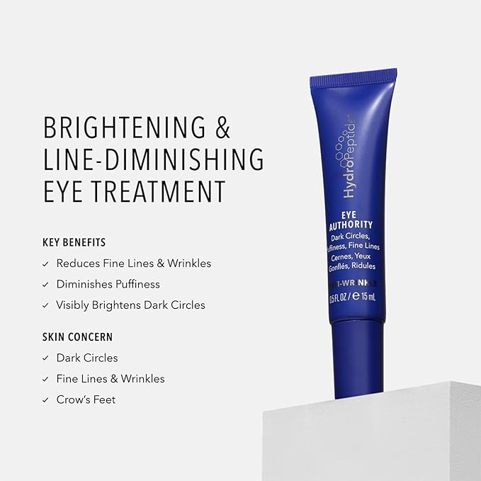HydroPeptide Eye Authority and Face Lift Advanced Ultra-Light Moisturizer Bundle, (0.5 Ounce and 1 Ounce)