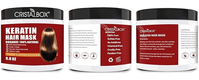 Keratin Hair Mask,Keratin Hair Treatment 250g Hair Mask for Dry Damaged Hair,Hair Treatment Mask Deep Repair Damage Hair Root,Natural Deep Conditioner Hydrating Hair Masque