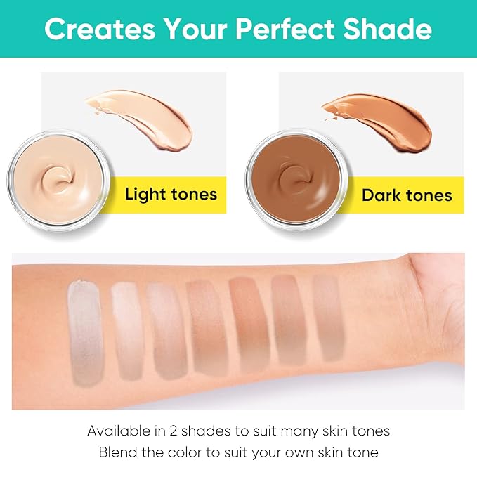 Tattoo Cover Up Makeup Waterproof, Sweatproof Concealer for Scars, Vitiligo, Dark Spots, Long-Lasting, Natural Finish for Body & Legs