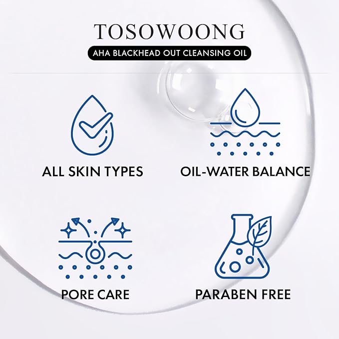 AHA Blackhead Out Cleansing Oil, Jojoba Oil, Makeup Remover, Blackhead & Pore Cleaner, Gentle Face Cleanser, Korean Skincare, 150ml, 5.07 fl. oz.