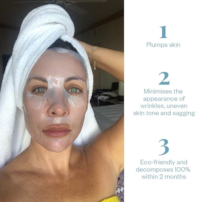 Wrinkles Schminkles Facial Plumping Sheet Masks with Collagen, Peptides, Vitamin B3 & Hyaluronic Acid, 5 Sheet Masks