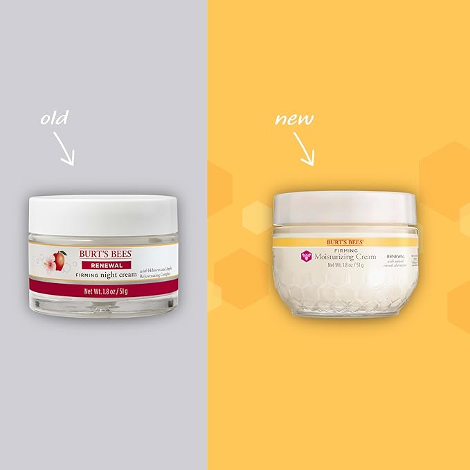 Burt's Bees Renewal Firming Face Cream, Anti-Aging Retinol Alternative, Moisturizing Natural Origin Skin Care, 1.8 Ounce (Packaging May Vary)