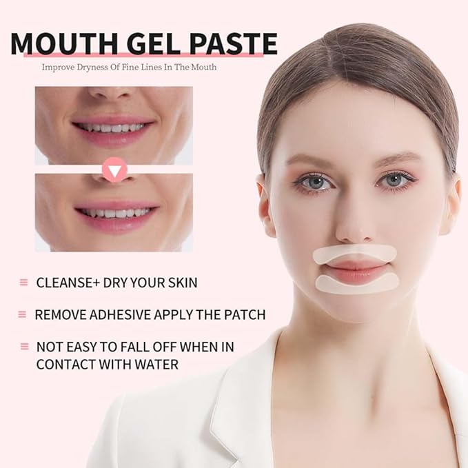 Anti Wrinkle Patches for Lip,Reusable Hydrogel Mouth Tape,Hypoallergenic Silicone Gel Sleep Face Tape,Smooth Fine Lines,Anti-Aging Facial Beauty(lip-5 Pairs)