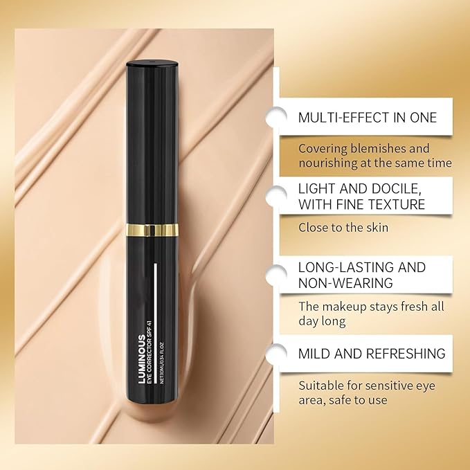 Luminous Eye Corrector,Luminous Eye Corrector Spf 41,Under Eye Color Corrector for Dark Circles,Peach Color Corrector, Anti-Aging Tinted Eye Cream (1pcs-Natural)