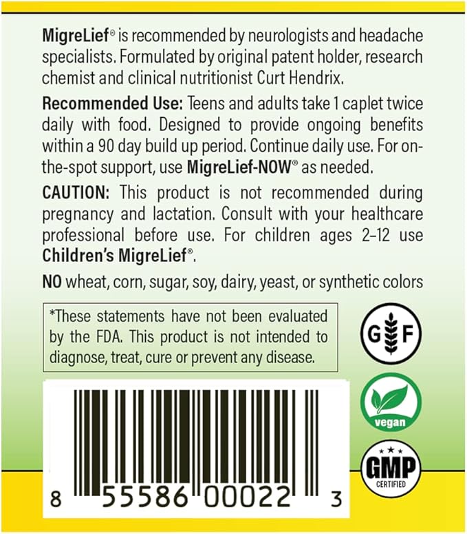 MigreLief Nutritional Support & Comfort Kit for Migraine Sufferers - MigreLief Original Daily Triple Therapy Formula, Plus MigreLief Comfort Stick Essential Oils Roll-On (10ml) - 1 Month Supply.