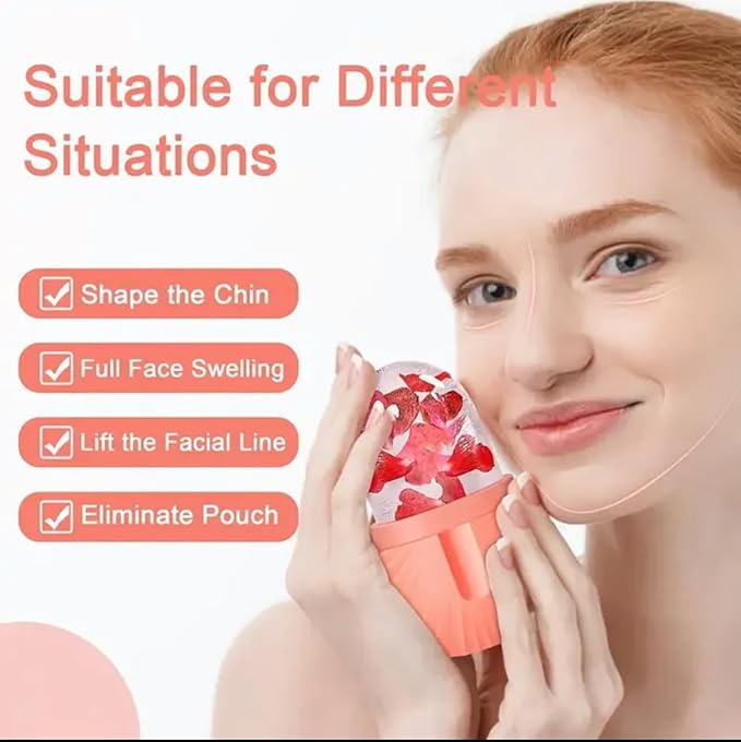 Ice Facial Roller - Skincare Beauty Ice Mold Face Massager for Face, Body, and Under Eyes (Blue)