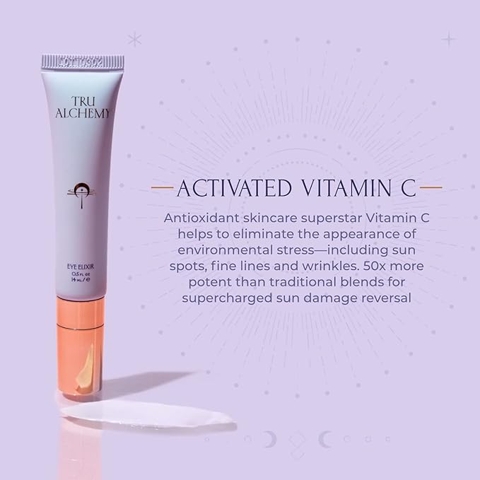 Tru Alchemy Lunar Lash + Eye Elixir | Lash Serum w/Keratin, Collagen, & Hyaluronic Acid + Cooling Dark Circle Treatment with Hyaluronix, Caffeine, & Vitamin C