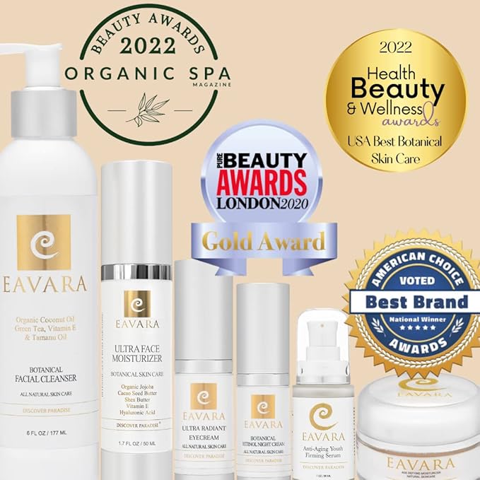 Organic Facial Cleanser, Anti Aging Eye Cream and Natural Ultra Face Moisturizer