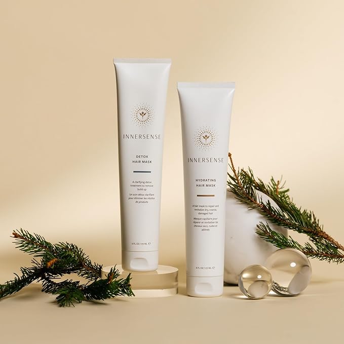 INNERSENSE Organic Beauty - Hair Revival Duo Holiday Set | Detox Hair Mask, Hydrate Hair Mask | Non-Toxic, Cruelty-Free, Clean Haircare (2 piece set)