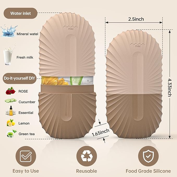 Ice Face Roller, Ice Cube Roller for Face,Facial Beauty Ice Roller Skin Care Tools,De-Puff Eye Bags, Reduce Migraine Pain(Brown)