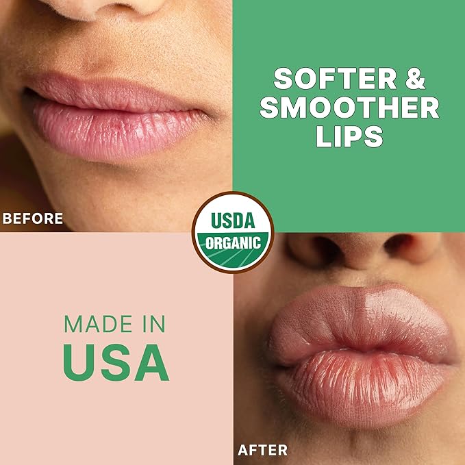 Lip Scrub Exfoliator Mint - USA Made Sugar Lip Scrubber with Natural & Organic Ingredients