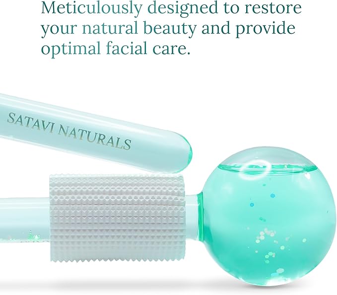 Beauty Ice Globes (Heat-Resistant & Freezer-Safe) Luxurious Facial Tools for Radiant Skin, Enhances Circulation to Tighten Skin, Reduce Puffiness, Minimize Pores, Alleviate Tension