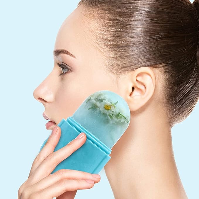 Upgraded Silicone Ice Roller for Face Massage and Skin Care - Facial Beauty Tool for Eyes, Gua Sha and Cooling