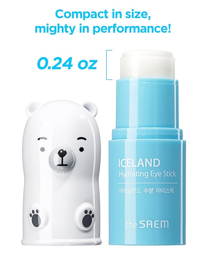 THESAEM Iceland Hydrating Eye Stick - Cooling Eye Balm - Dark Circles & Puffiness – Under Eye Treatment - Reduce Wrinkles and Moisturizing - Minimize Dark & Puffy Eyes - Aqua Scent, 0.24oz 2 Pack
