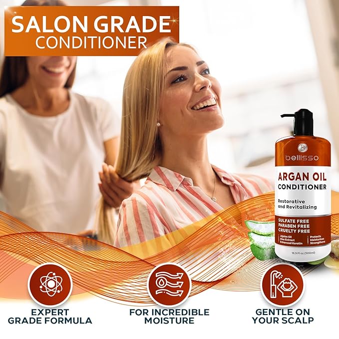 BELLISSO Argan Oil Conditioner and Moroccan Argan Oil Mask
