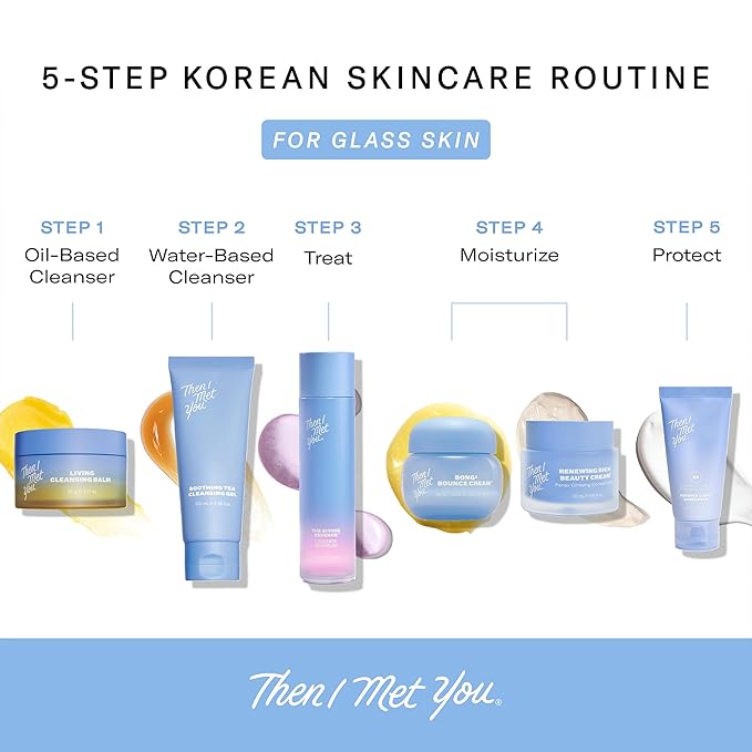 Then I Met You Living Cleansing Balm, Oil Cleanser for Face & Makeup Remover with Grape Seed, Olive & Seaberry Oil, Vegan Korean Skincare for All-Skin Types (3.17 Oz)