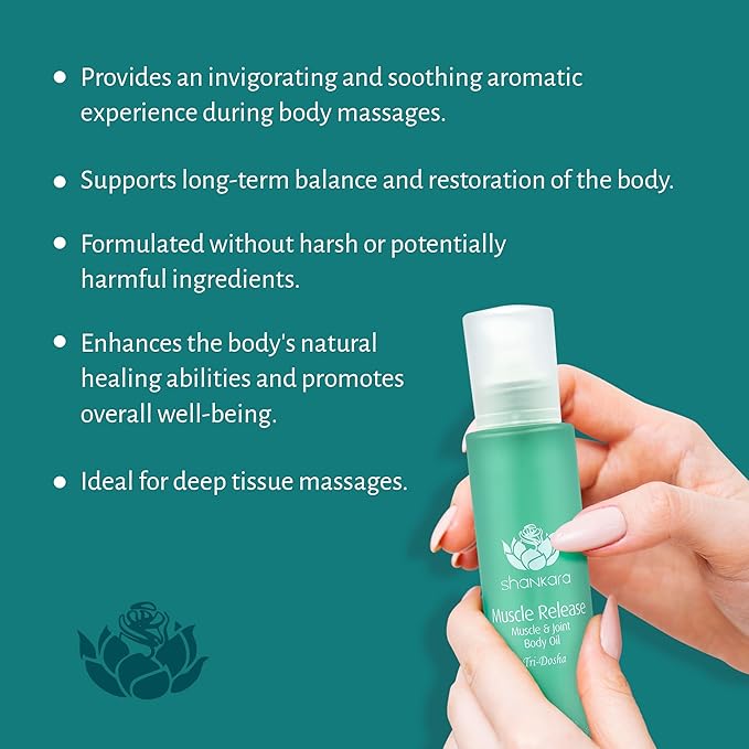 Shankara Body Warming Massage Oil - Muscle Release Oil - with Arnica, Boswellia, Lavender, Turmeric, Aloe Vera & Sweet Birch (100 ml)