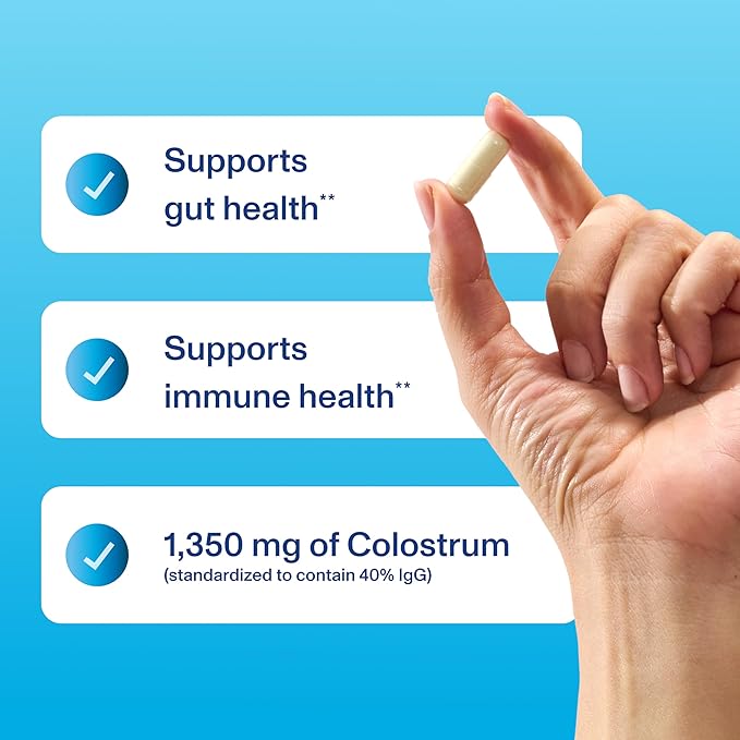Vital Proteins Collagen Peptides Powder Travel Packs (20ct per Box) and Bovine Colostrum Supplement 90 Capsules