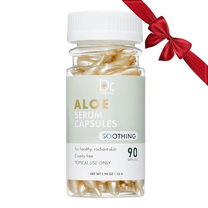 Dr. Wellness Aloe Serum Capsules - Soothing Formula | 90 Capsules | Promote Healthy, Radiant Skin | Calm and Hydrate Your Complexion