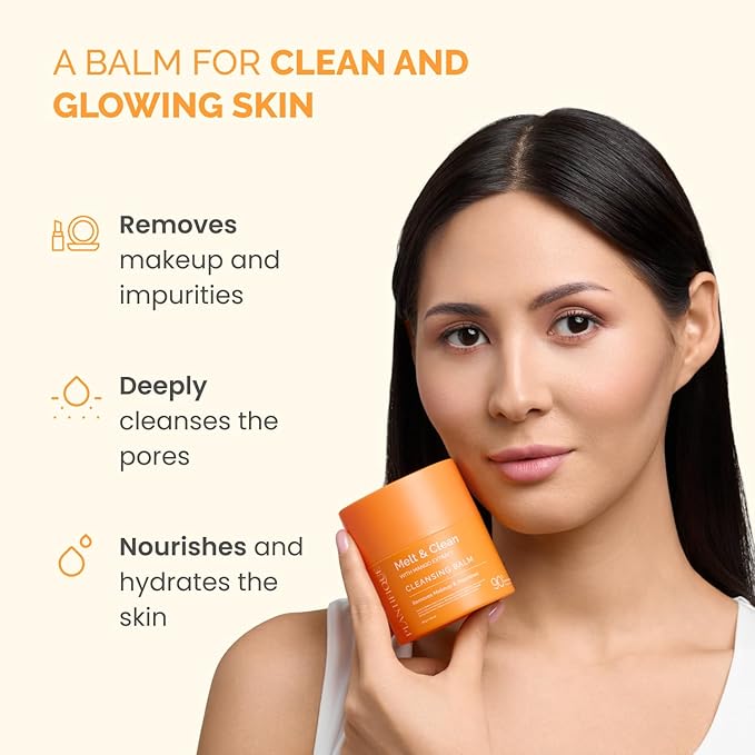 PLANTIFIQUE Korean Cleansing Balm Makeup Remover with Papaya Extracts, Hyaluronic Acid, and Ceramide - Nourishing Melting Cleanser for All Skin Types, 1.41 oz / 40 g