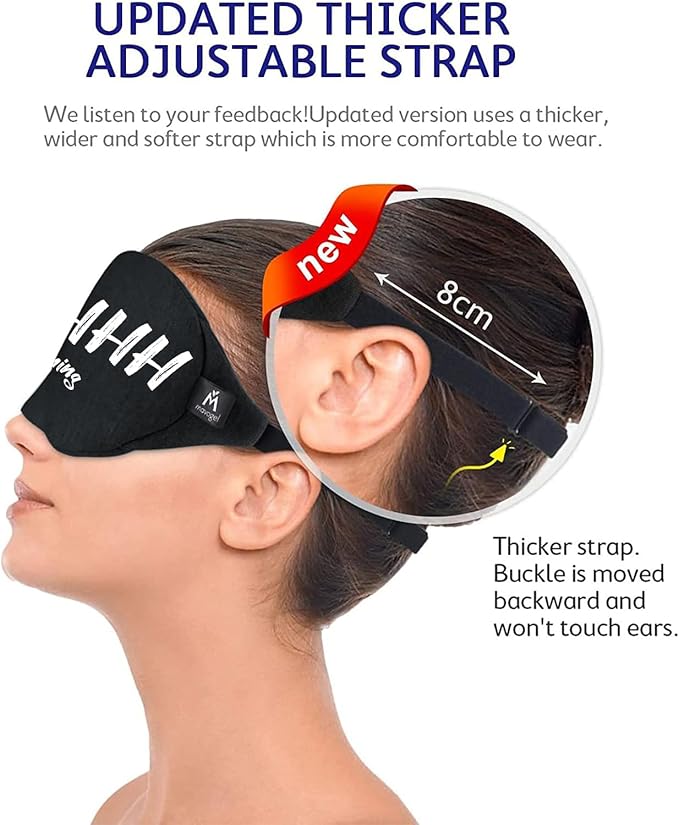Mavogel Cotton Sleep Mask - Sleep Eye Mask for Women Men, Light Blocking Night Eyemask, Super Soft and Comfortable Eye Covers for Sleeping Yoga Nap Meditation, Includes Travel Pouch (Dreaming Style)