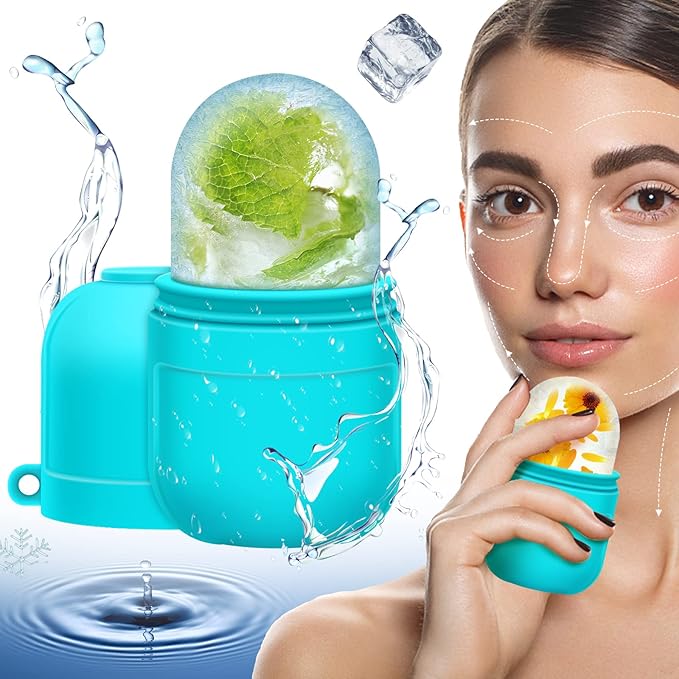 AURUZA Ice Face Roller and Gua Sha Set, Facial Ice Roller & Gua Sha Massage Tool for Face & Eye Puffiness Relief, Shrink Pores, Improve Skin Condition